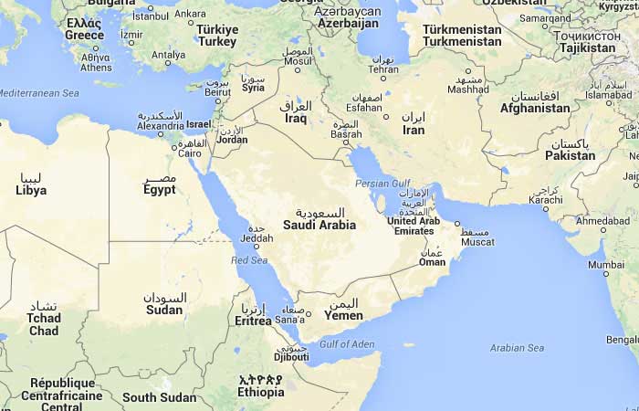 Resultado de imagen de mapa de arabia saudí