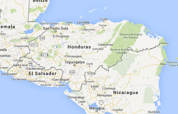 Honduras Mapa Mundi
