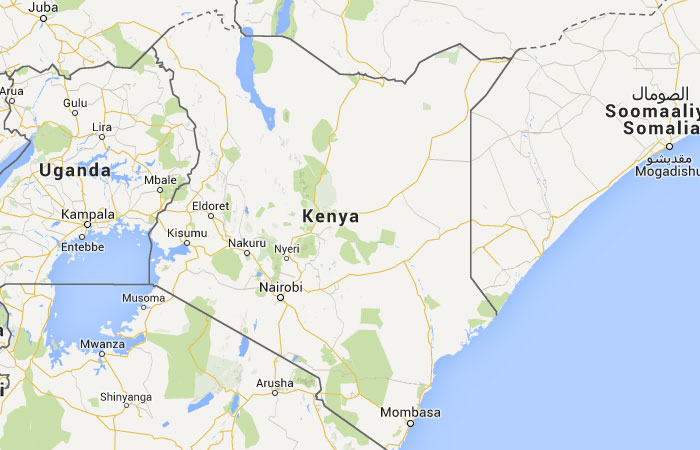kenia en el mapamundi