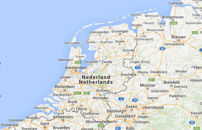 Mapa Holanda Y Alemania