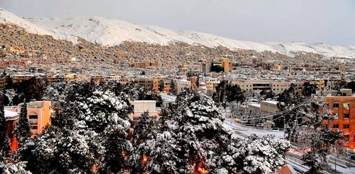 Ciudad de Damasco nevada
