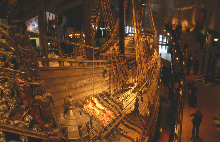 Buque de guerra Vasa del siglo XVII, en el museo Vasa
