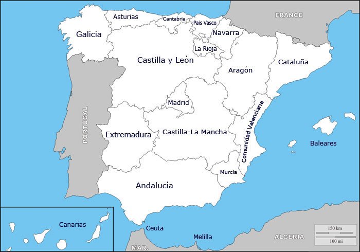 Mapa de Comunidades de España