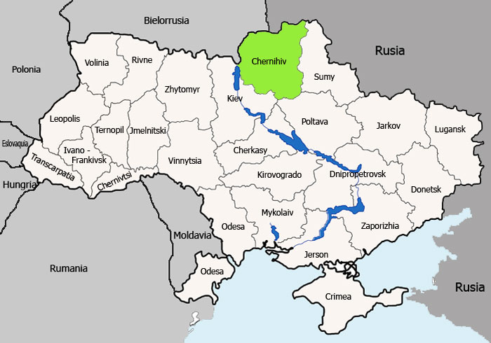 Mapa de Chernihiv vista satelital