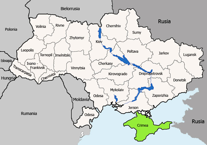 Mapa de Crimea vista satelital