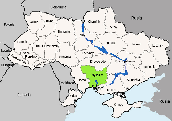 Mapa de Mykolaiv vista satelital