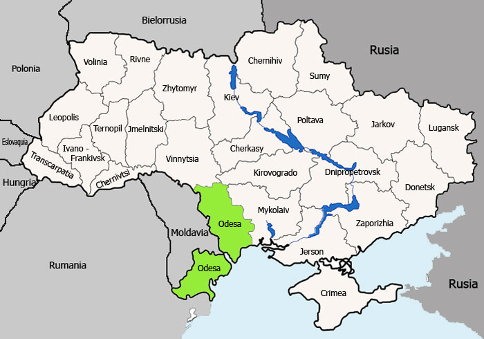 Mapa de Odesa vista satelital