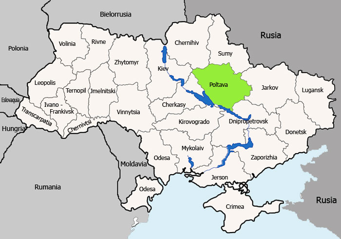 Mapa de Poltava vista satelital